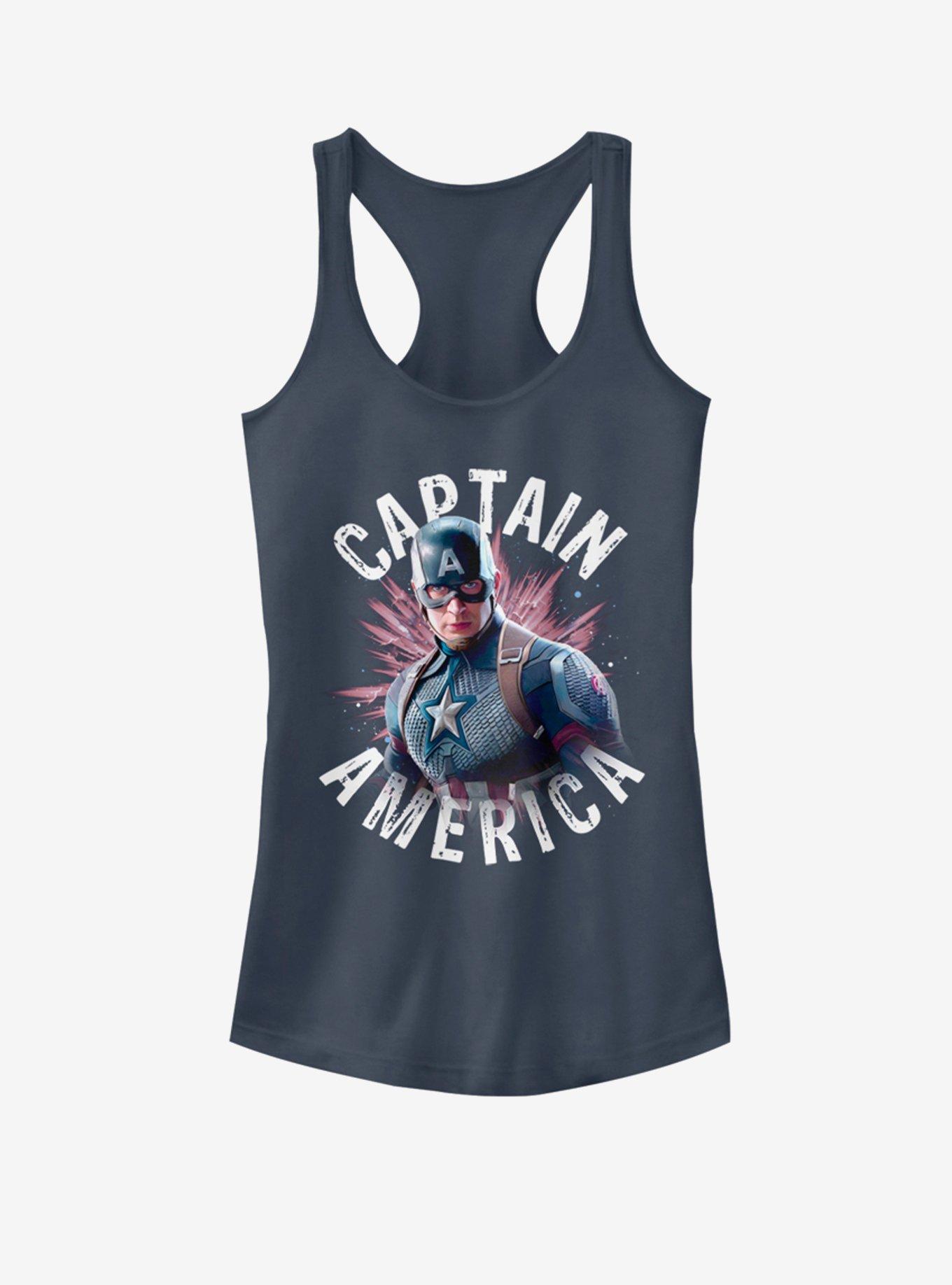 Marvel Captain America Captain Burst Girls Tank, INDIGO, hi-res