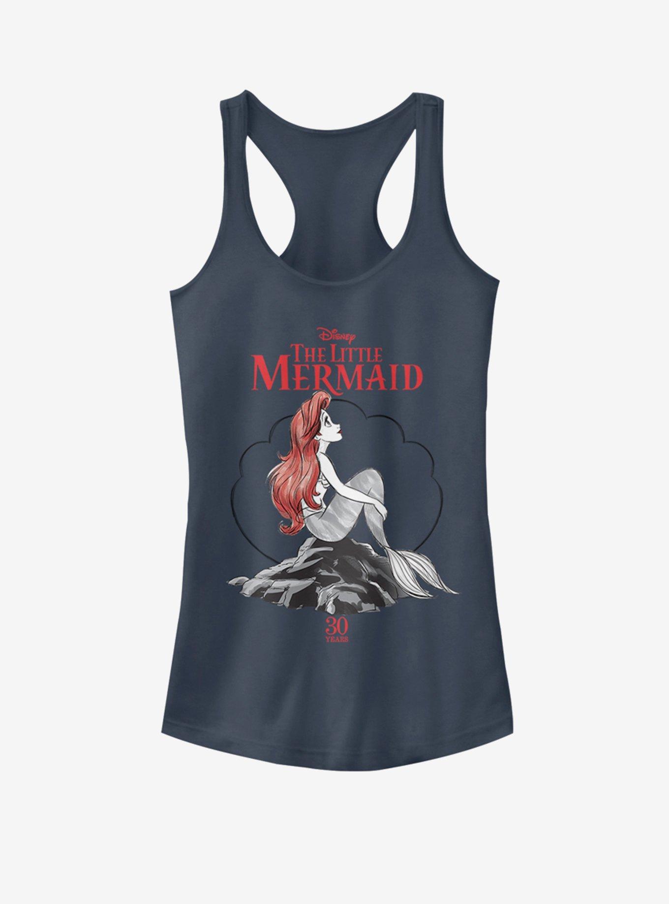 Disney The Little Mermaid Sketch Mermaid Anniversary Girls Tank, INDIGO, hi-res