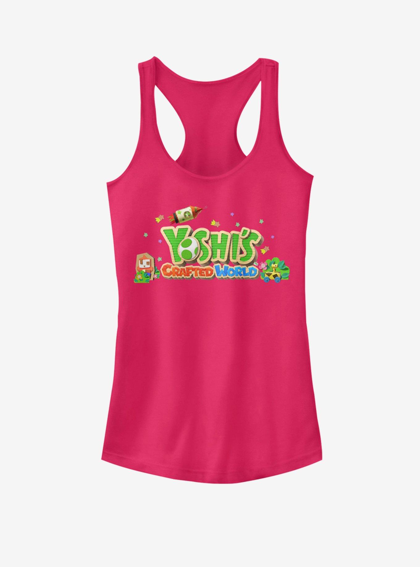 Nintendo Yoshi's Crafted World Girls Tank, RASPBERRY, hi-res