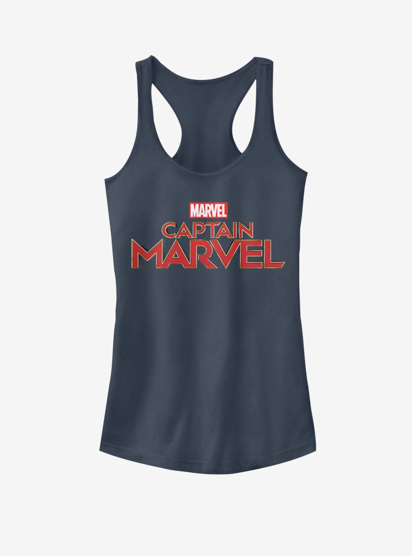 Marvel Captain Marvel Logo Girls Tank, INDIGO, hi-res