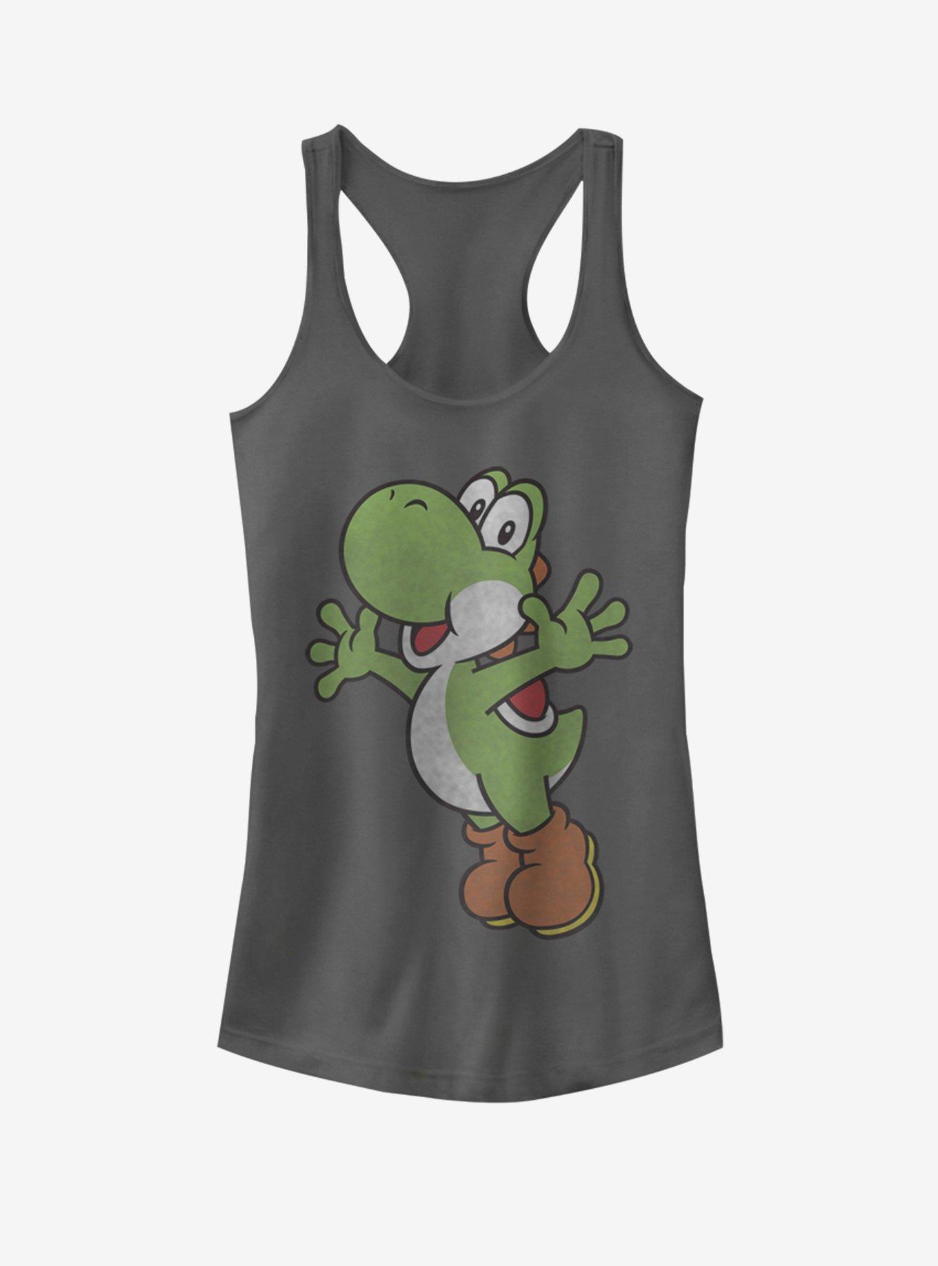 Nintendo Classic Yoshi Icon Girls Tank, CHARCOAL, hi-res