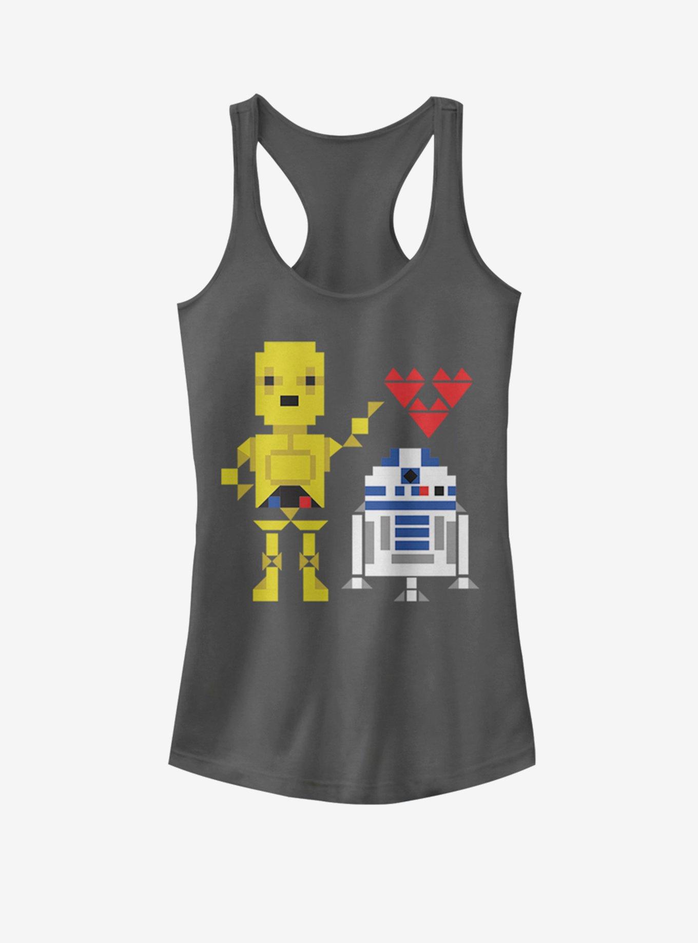 Star Wars R2D2 C3PO Love Girls Tank, CHARCOAL, hi-res