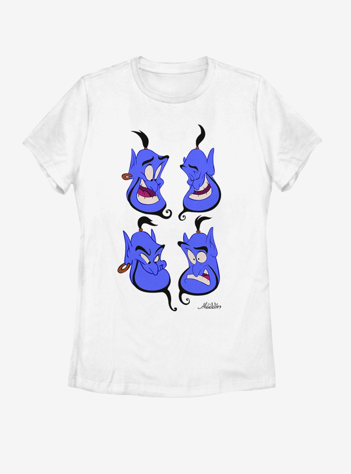 Disney Aladdin Genie Faces Womens T-Shirt, WHITE, hi-res