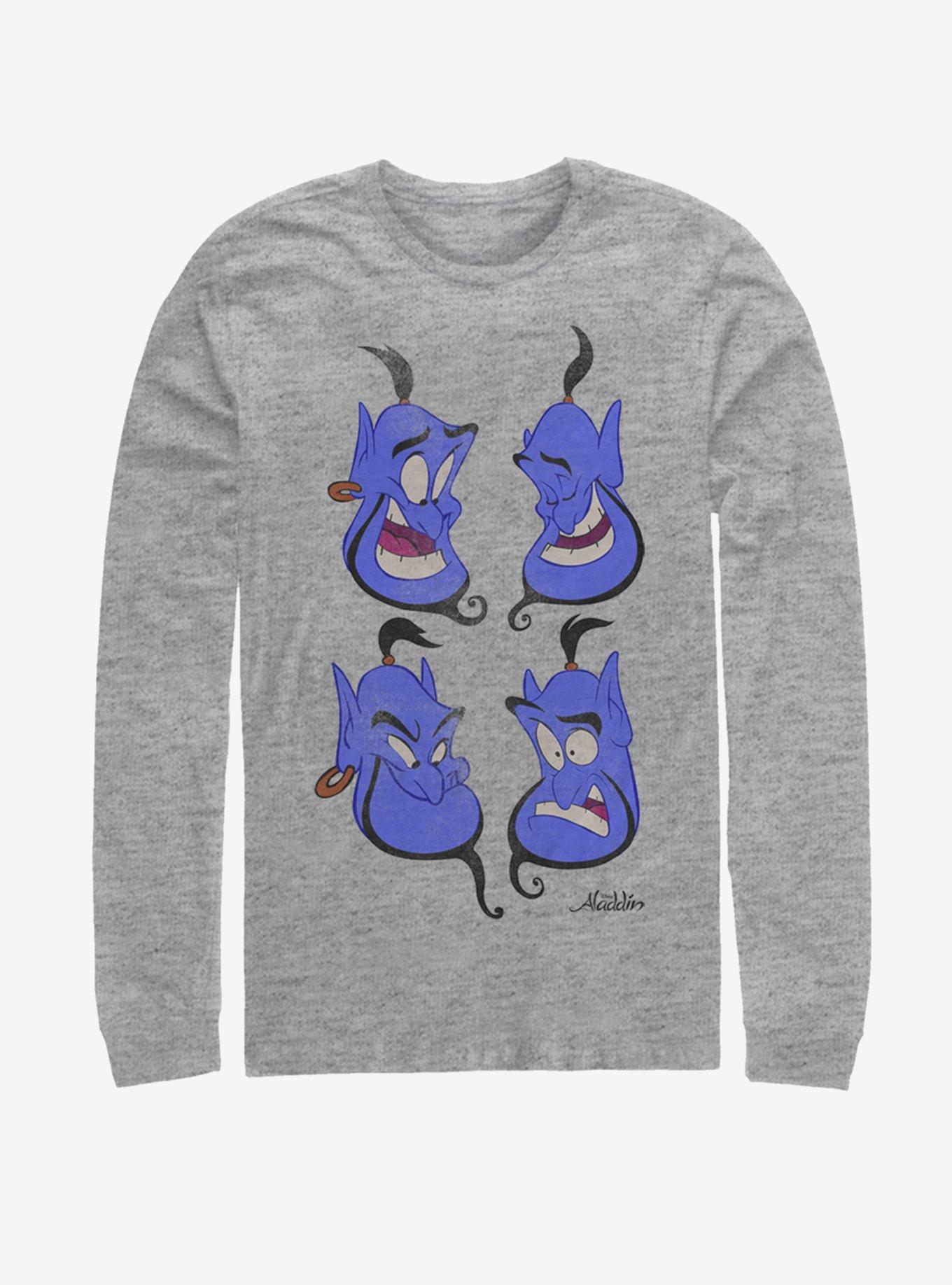 Disney Aladdin Genie Faces Long-Sleeve T-Shirt, , hi-res