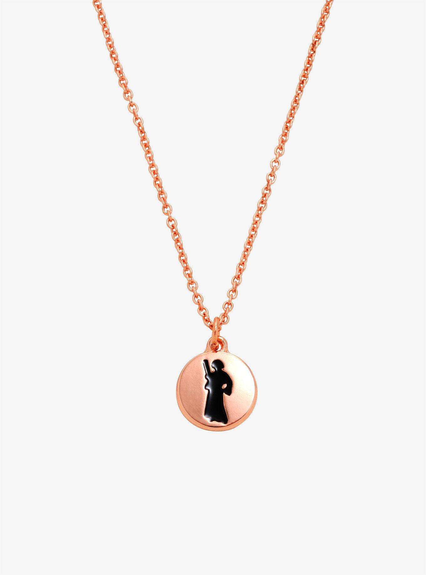 Star Wars Princess Leia Silhouette Dainty Necklace, , hi-res