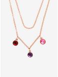 Disney Beauty And The Beast Rose Gem Layered Necklace, , hi-res