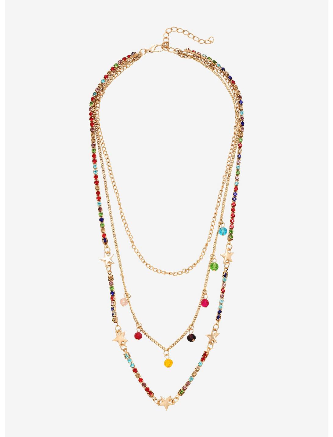Rainbow Layered Necklace - BoxLunch Exclusive, , hi-res