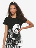 The Nightmare Before Christmas Black & White Spiral Hill Girls T-Shirt, WHITE, hi-res