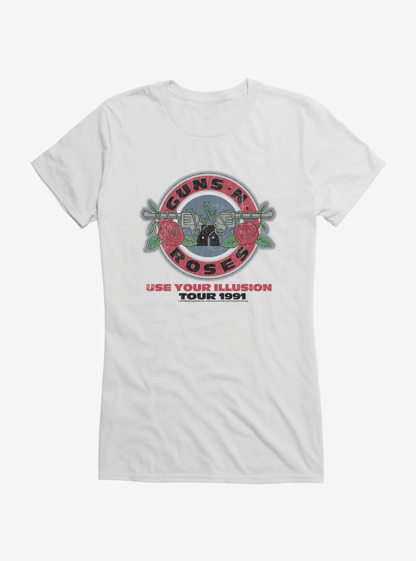 Guns N' Roses Use Your Illusion Tour 1991 Girls T-Shirt, WHITE, hi-res