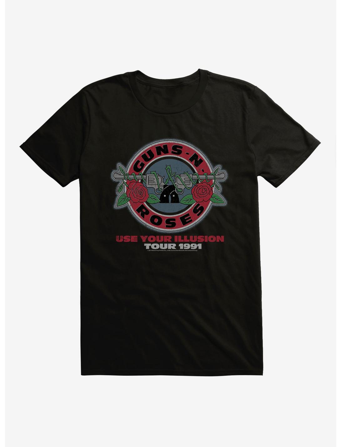 Guns N' Roses Use Your Illusion Tour 1991 T-Shirt, BLACK, hi-res