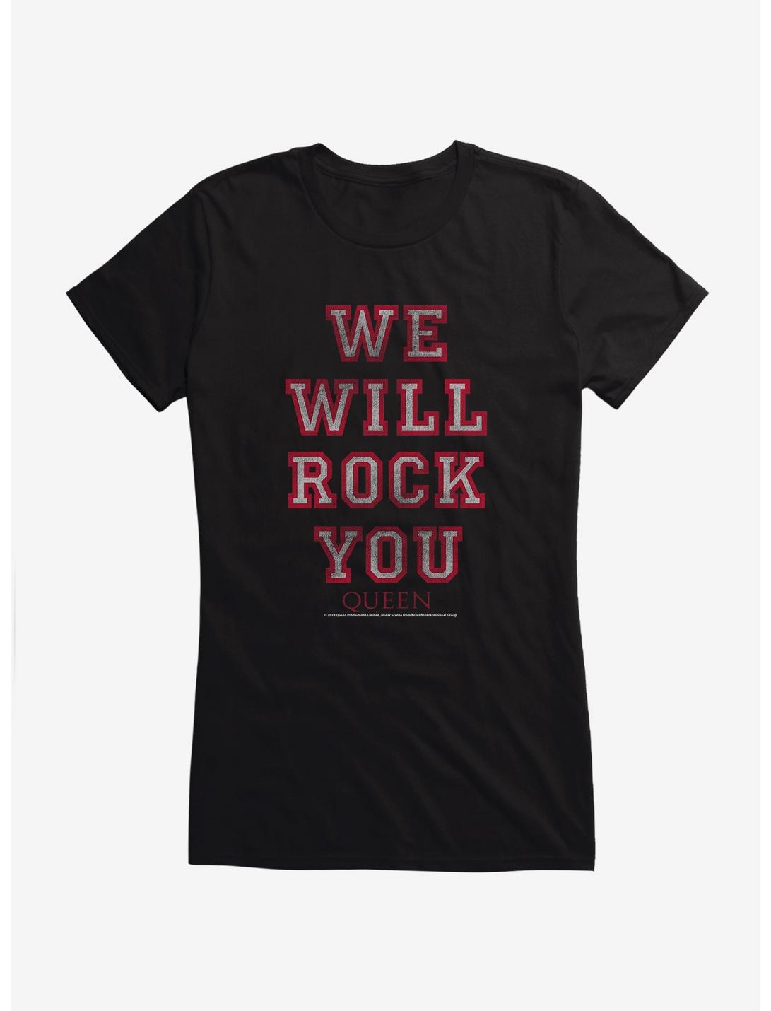 Queen We Will Rock You Girls T-Shirt, BLACK, hi-res