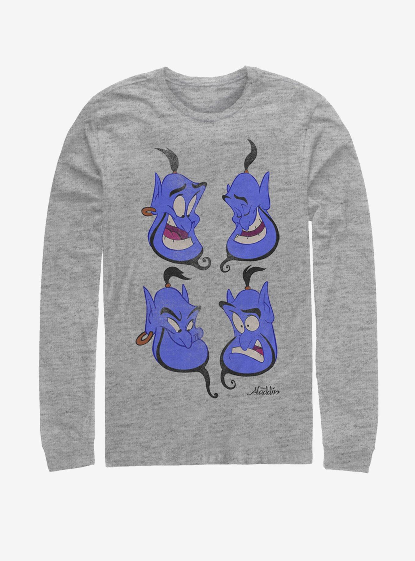 Disney Aladdin Genie Faces Long-Sleeve T-Shirt, , hi-res