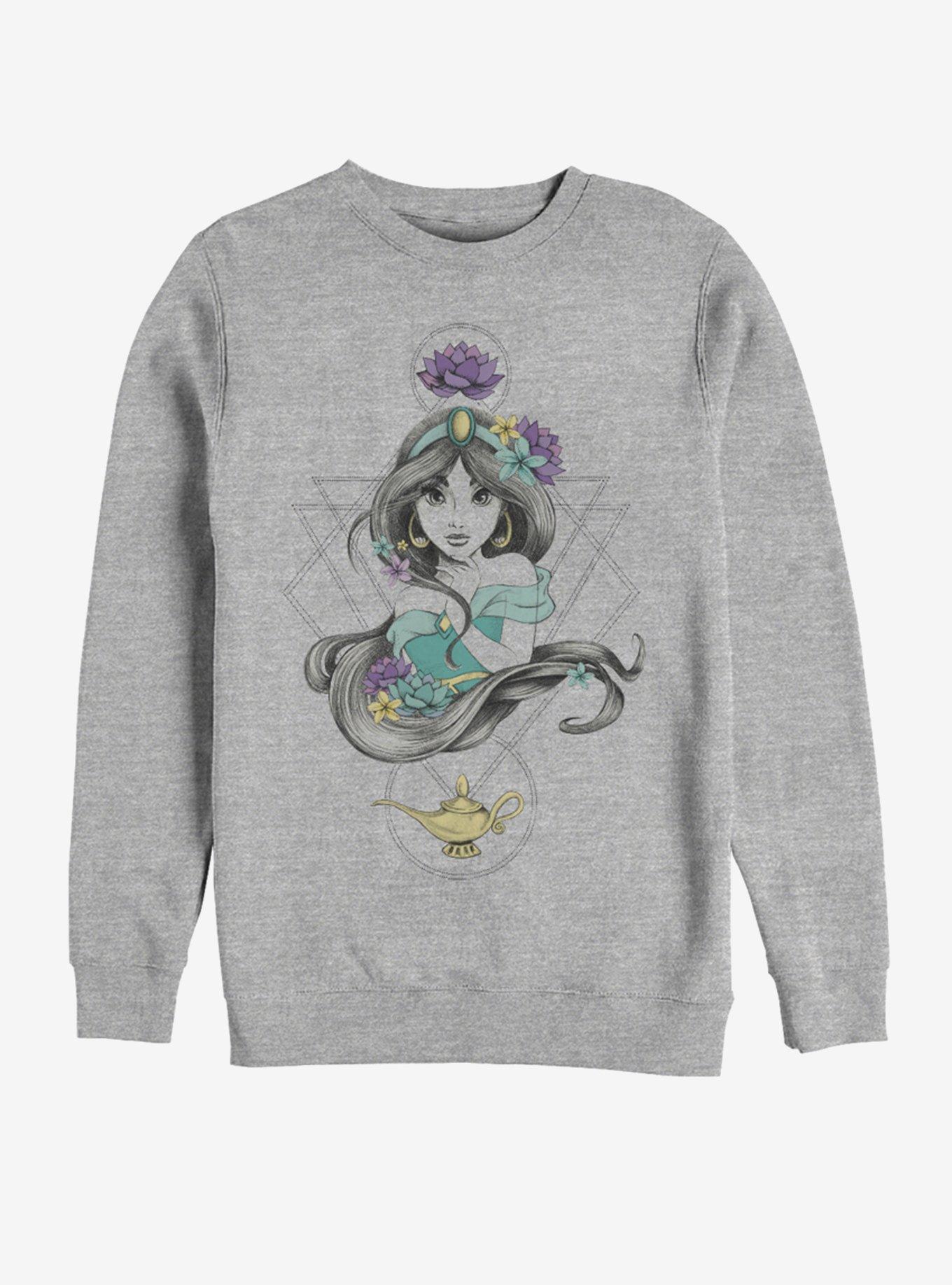 Disney Aladdin Colorful Boho Jasmine Sweatshirt, ATH HTR, hi-res