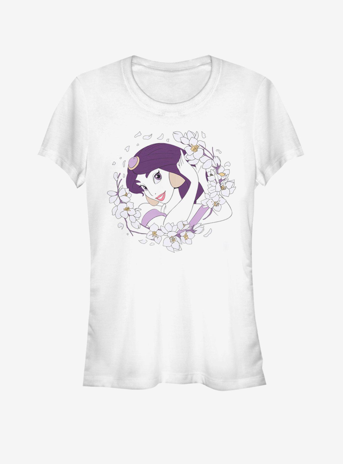 Disney Aladdin Jasmine Flowers Girls T-Shirt, WHITE, hi-res