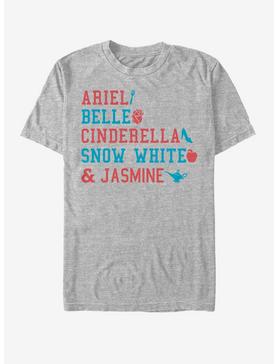 Disney Aladdin Americana Stacked Names T-Shirt, ATH HTR, hi-res