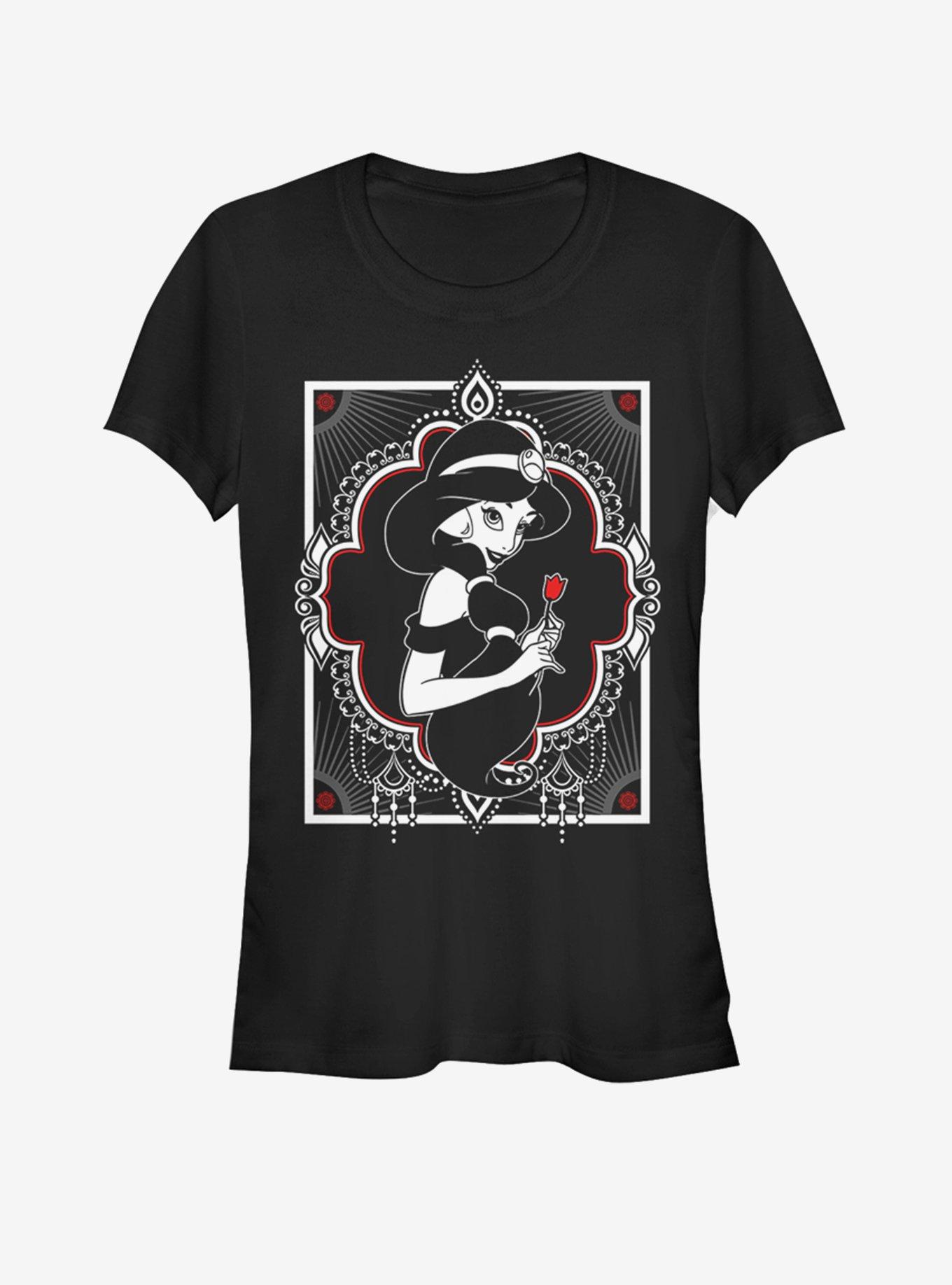 Disney Aladdin Black and White Jasmine Girls T-Shirt, BLACK, hi-res