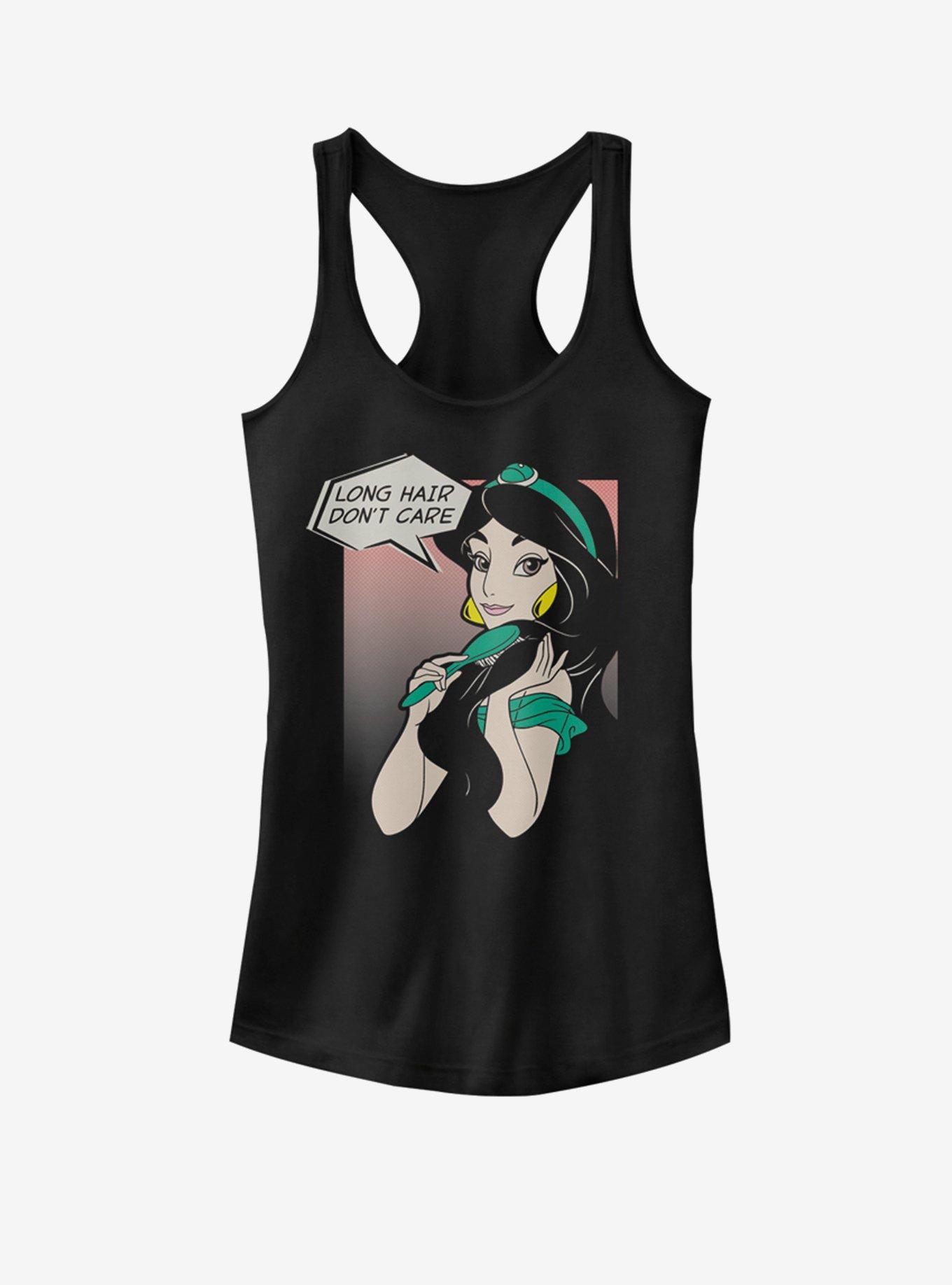 Disney Aladdin Jasmine Long Hair Don't Care Girls Tank, BLACK, hi-res