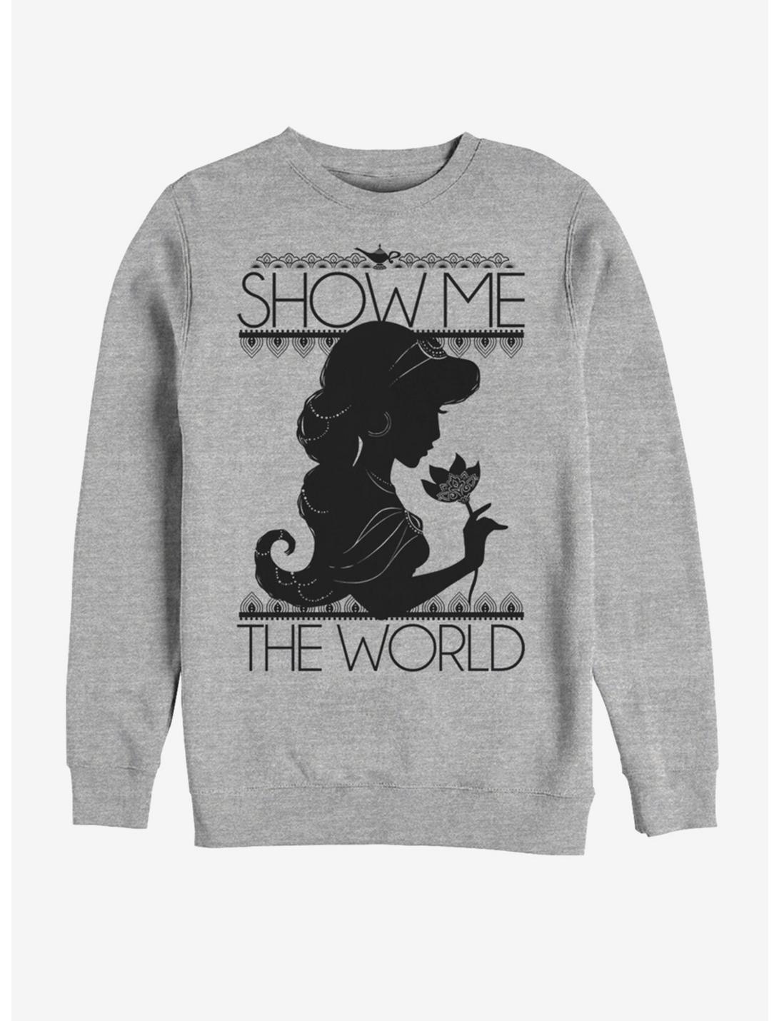 Disney Aladdin Jasmine Silhoutte Sweatshirt, ATH HTR, hi-res
