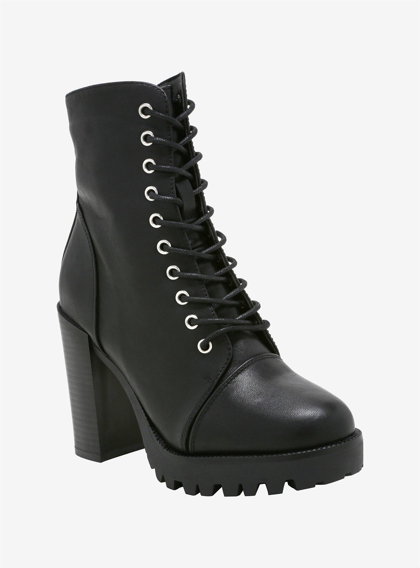Women's Punk Platform Knight Ankle Boots Zip Creeper Block Thick Heel Shoes