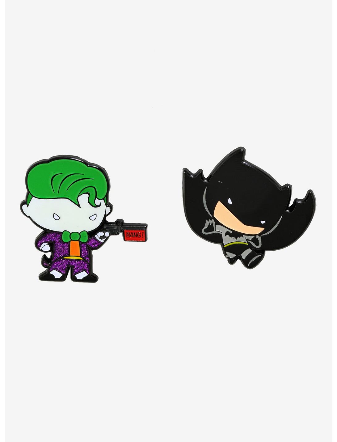 DC Comics Batman & Joker Chibi Enamel Pin Set, , hi-res