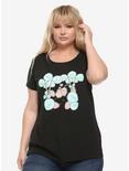 Pusheen Strawberry Vines Girls T-Shirt Plus Size, BLACK, hi-res