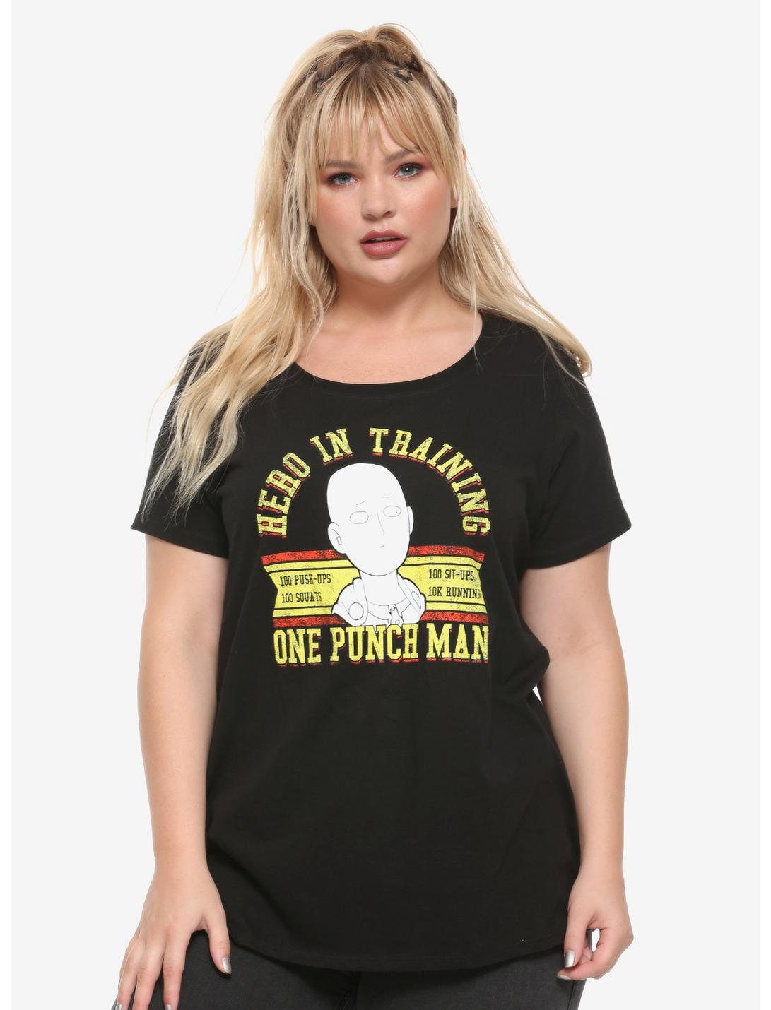 One Punch Man Hero In Training Girls T-Shirt Plus Size, BLACK, hi-res