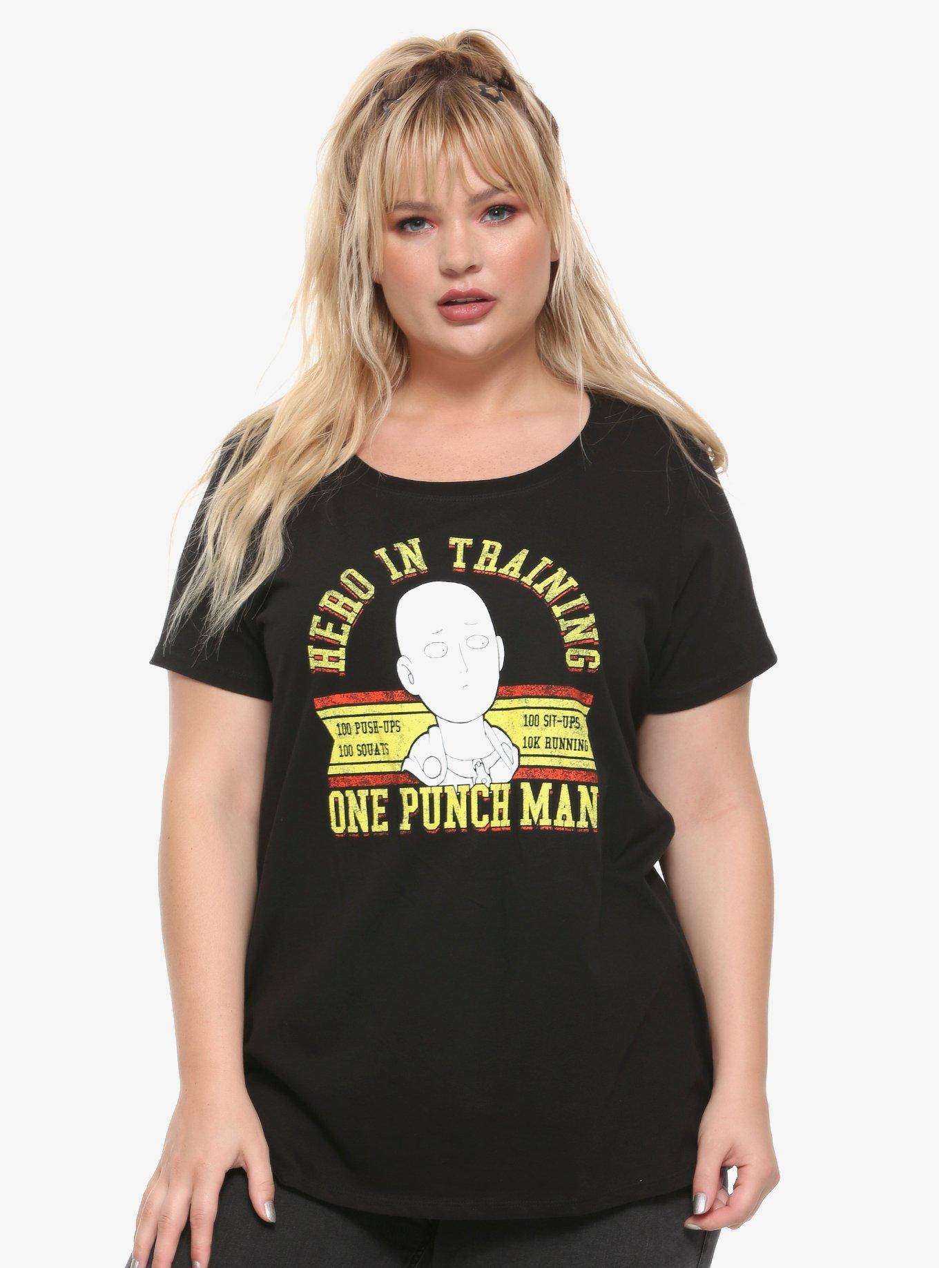One Punch Man Hero In Training Girls T-Shirt Plus Size, BLACK, hi-res