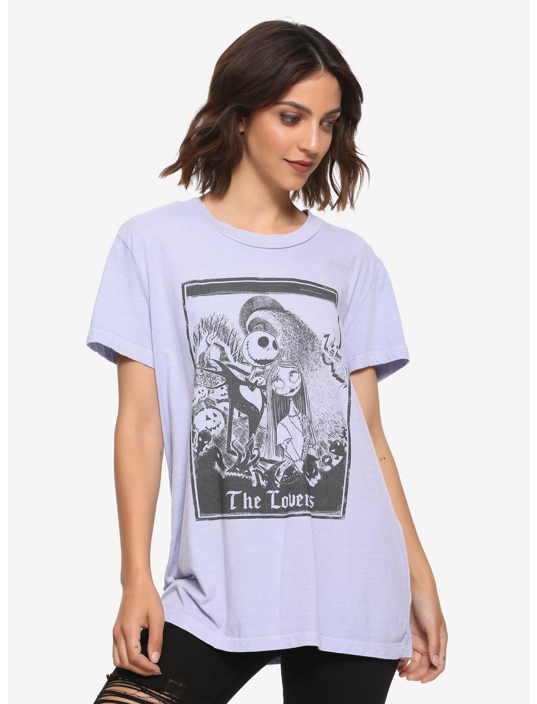 The Nightmare Before Christmas The Lovers Girls T-Shirt, BLACK, hi-res