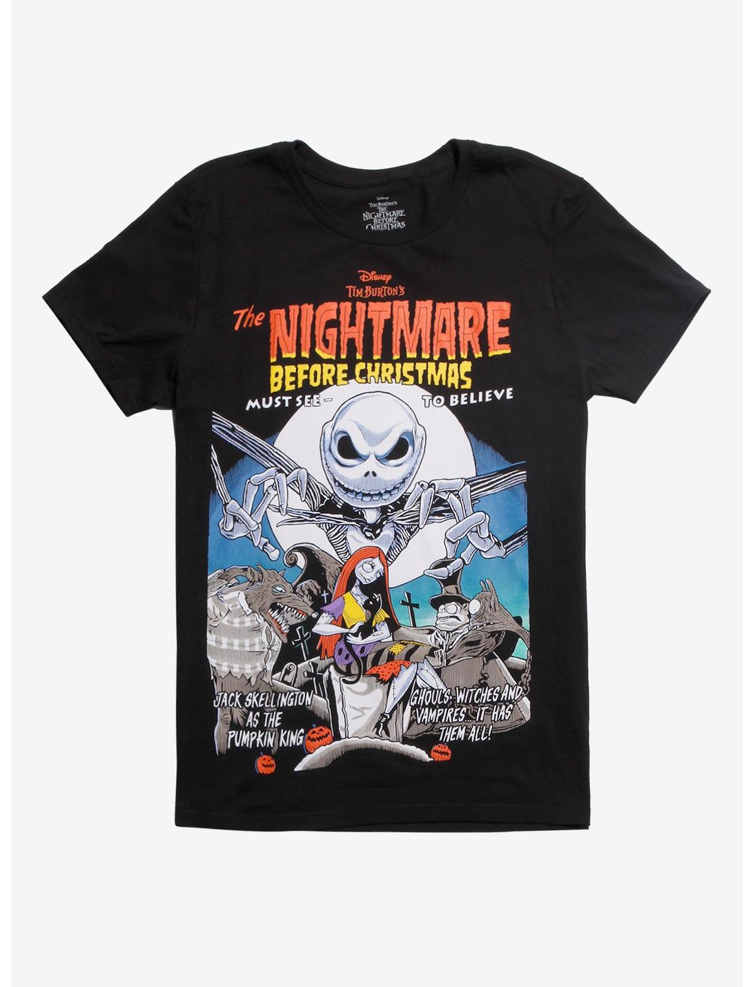 The Nightmare Before Christmas Vintage Movie Poster T-Shirt, MULTI, hi-res