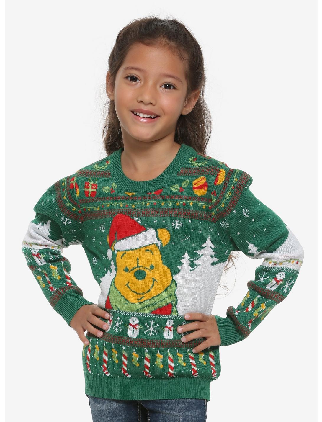 Disney Winnie the Pooh Toddler Ugly Holiday Sweater - BoxLunch Exclusive, GREEN, hi-res