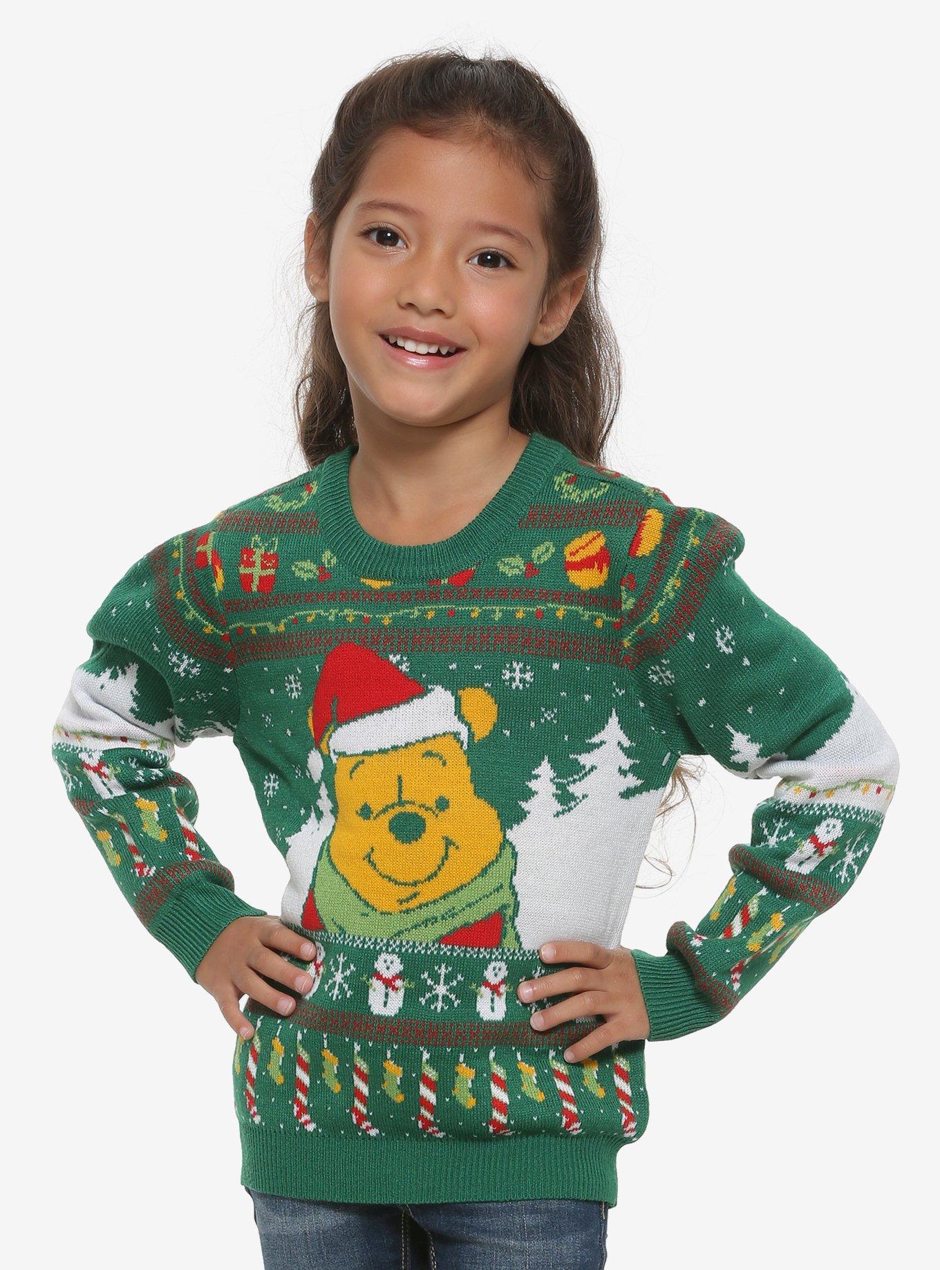 Disney Winnie the Pooh Toddler Ugly Holiday Sweater - BoxLunch Exclusive, GREEN, hi-res