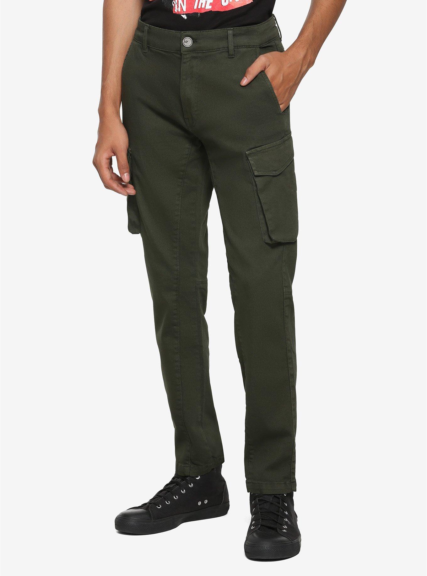 Olive Cargo Pants Hot Topic