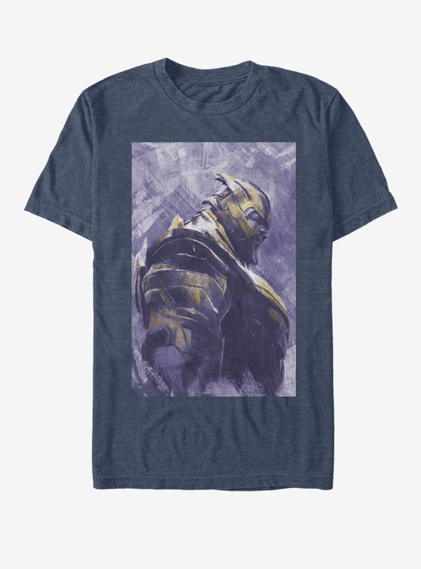 Marvel Avengers: Endgame Thanos Painted T-Shirt, NAVY HTR, hi-res
