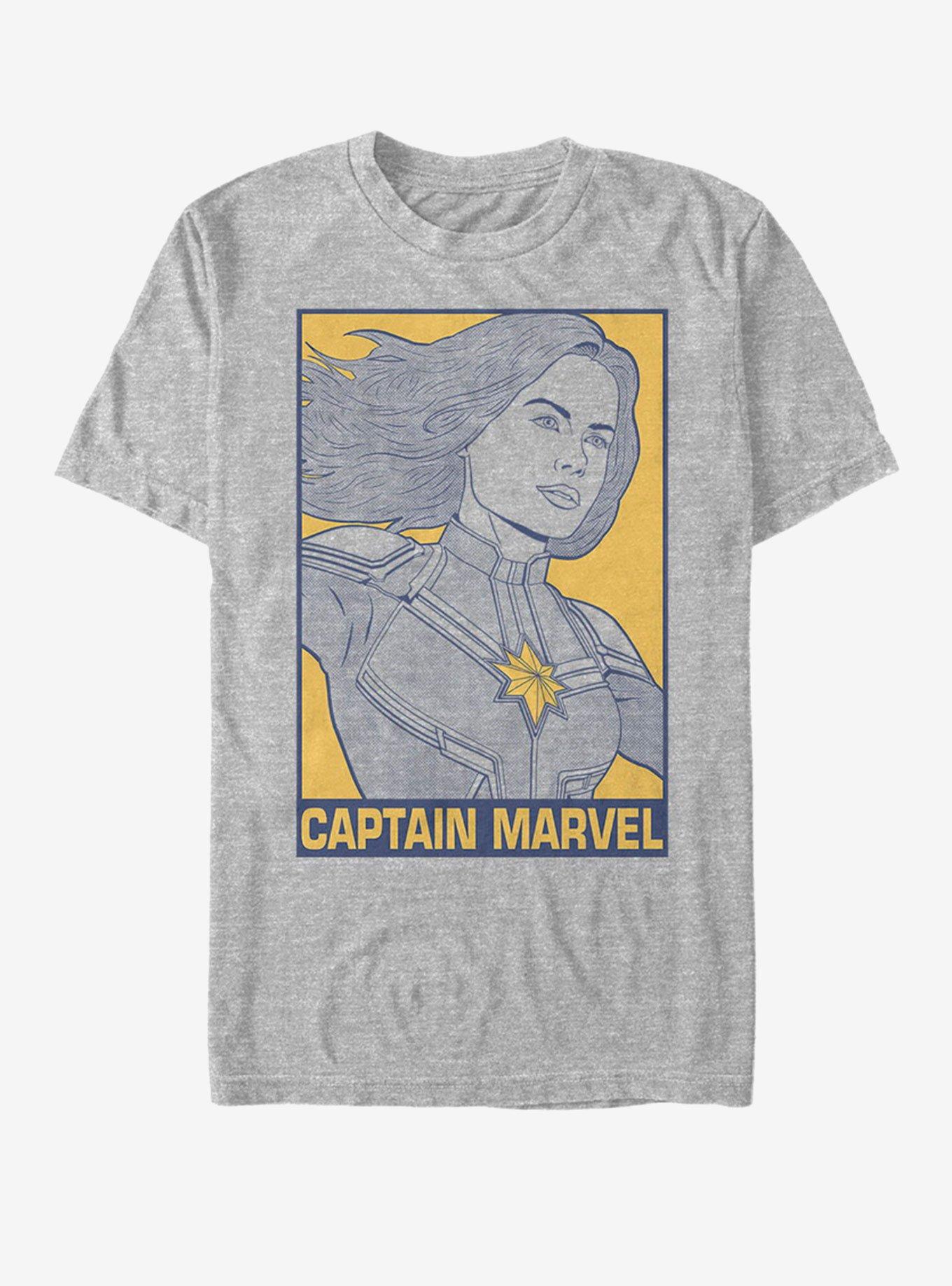 Marvel Avengers: Endgame Pop Captain Marvel T-Shirt, ATH HTR, hi-res