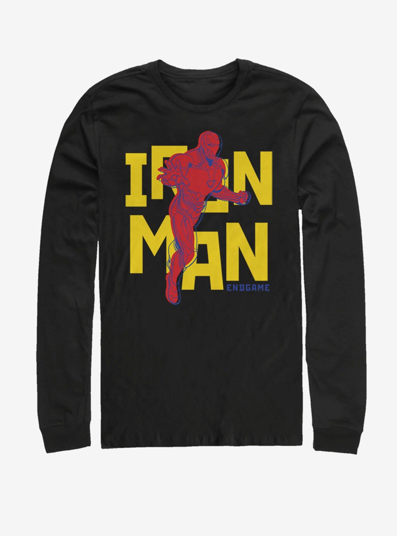 Marvel Avengers: Endgame Text Pop Iron man Long-Sleeve T-Shirt, BLACK, hi-res