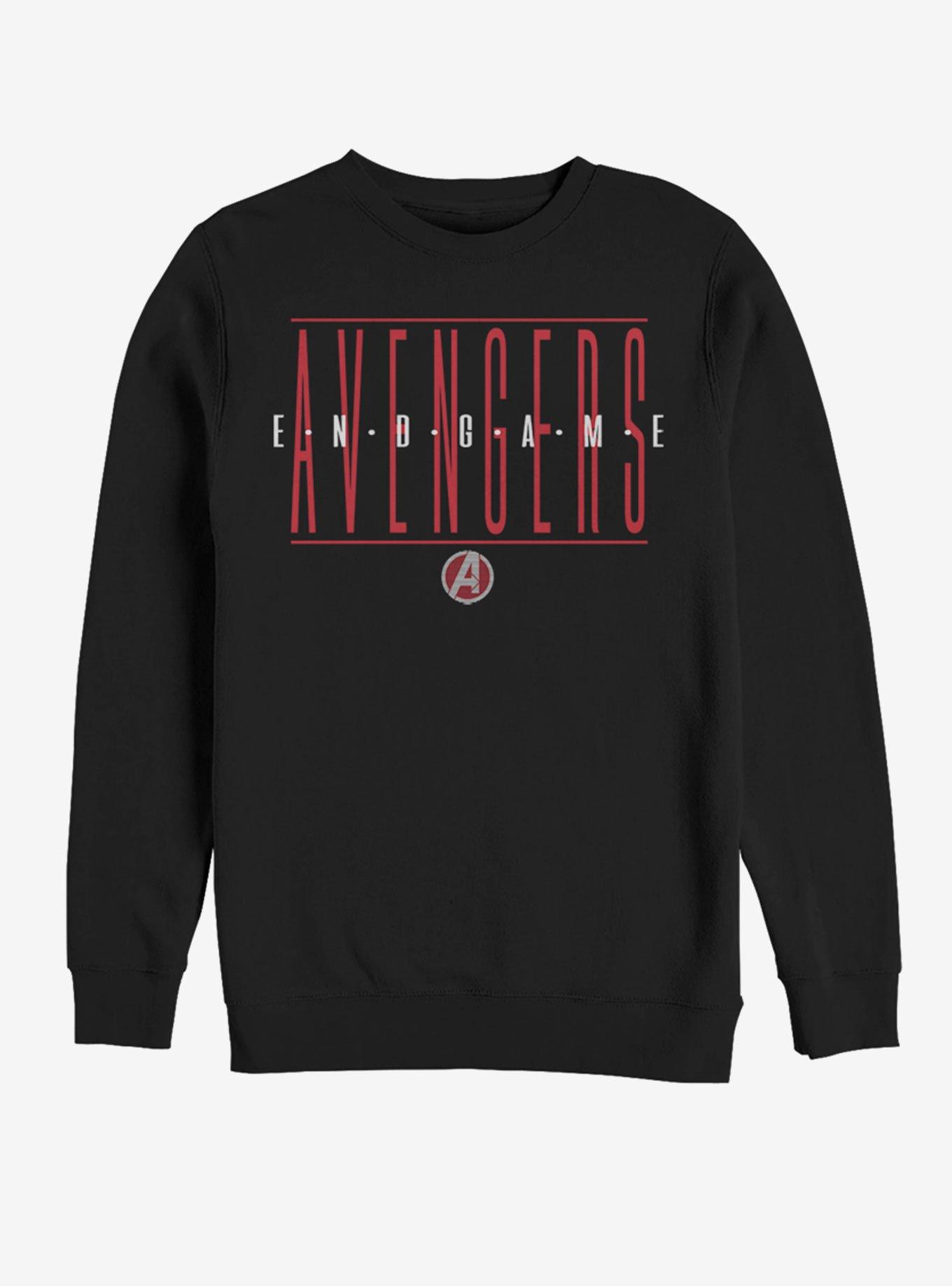 Marvel Avengers: Endgame Strikethrough Text Sweatshirt, BLACK, hi-res