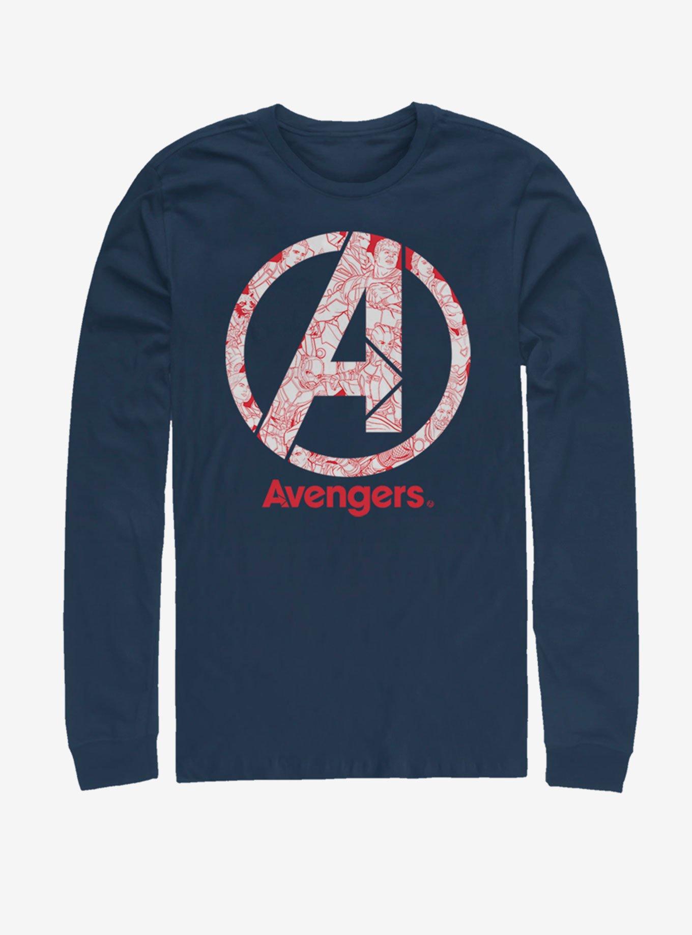Marvel Avengers: Endgame Line Art Logo Long-Sleeve T-Shirt, , hi-res