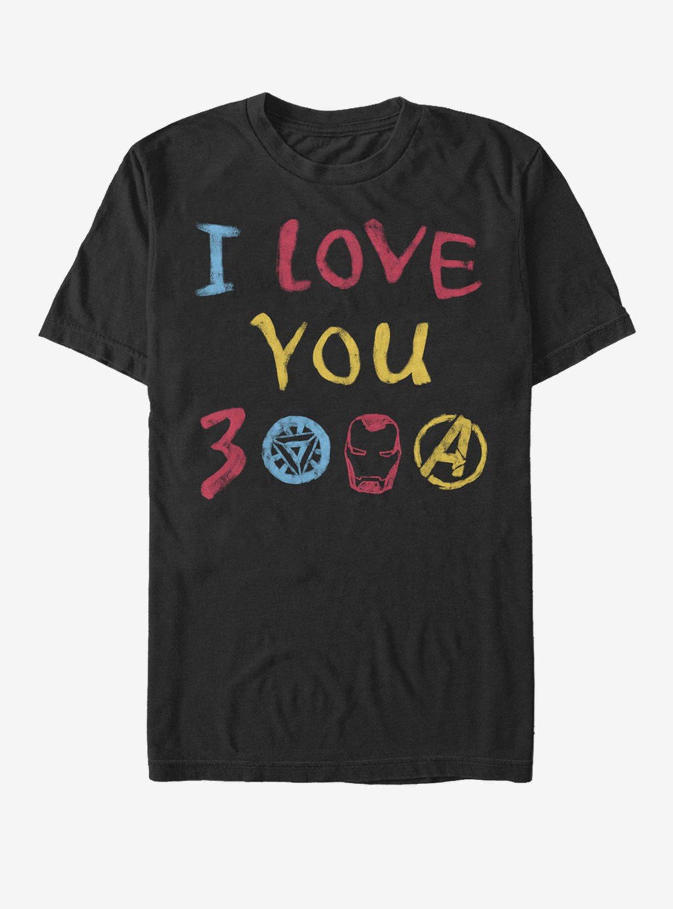 Marvel Avengers: Endgame Love Hand Drawn T-Shirt, BLACK, hi-res