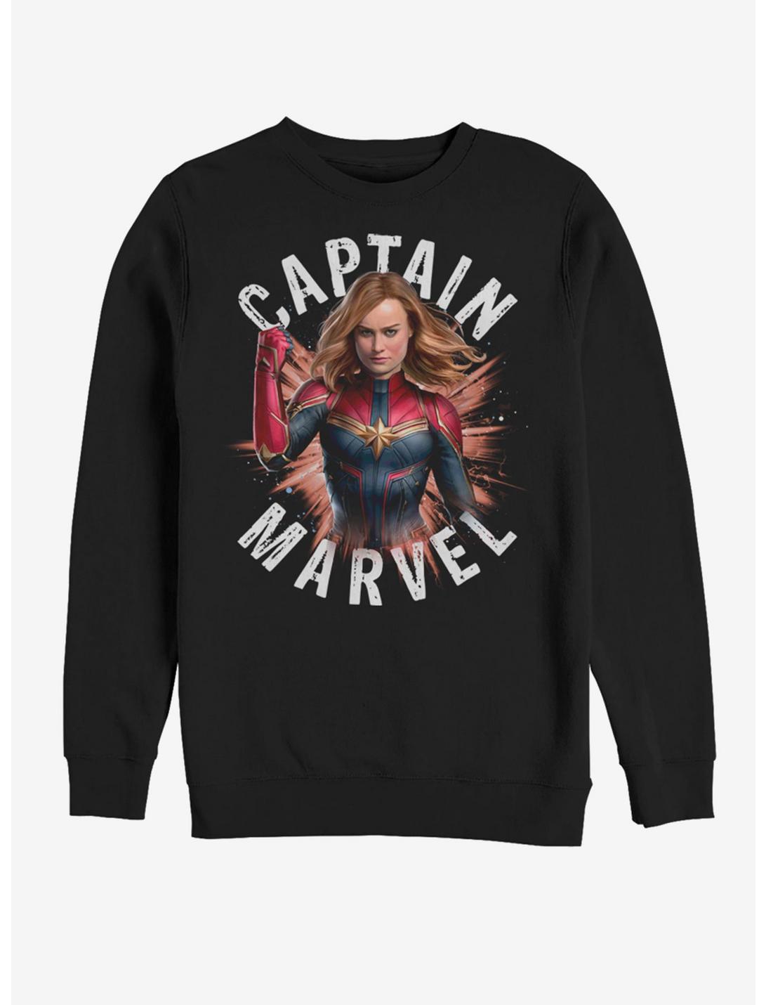 Marvel Avengers: Endgame Captain Marvel Burst Sweatshirt, BLACK, hi-res
