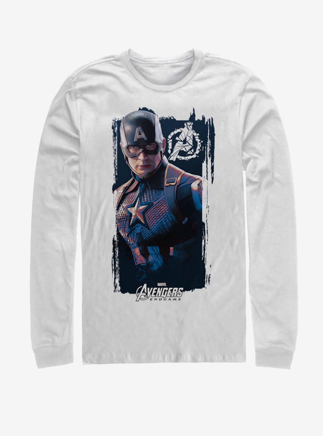 Marvel Avengers: Endgame Captain America Banner Long-Sleeve T-Shirt, WHITE, hi-res