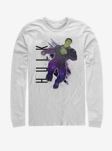 Marvel Avengers Endgame Hulk Painted Long Sleeve T Shirt White