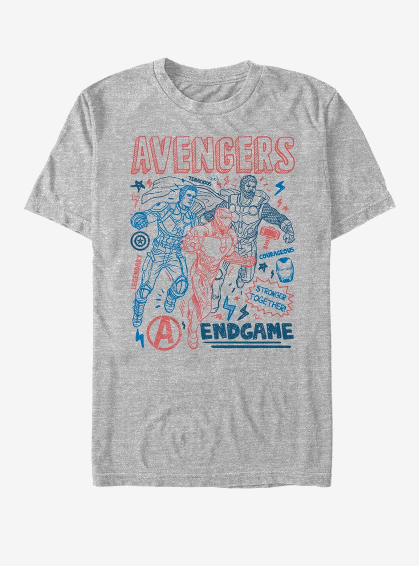 Marvel Avengers: Endgame Earths Mightiest Doodles T-Shirt