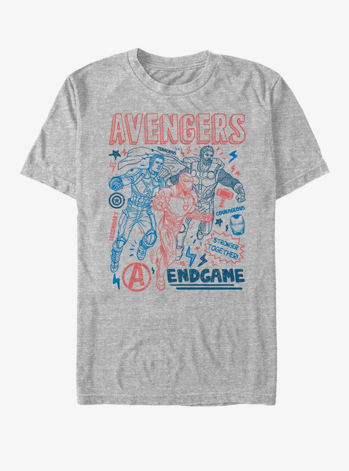 Marvel Avengers: Endgame Earths Mightiest Doodles T-Shirt, , hi-res