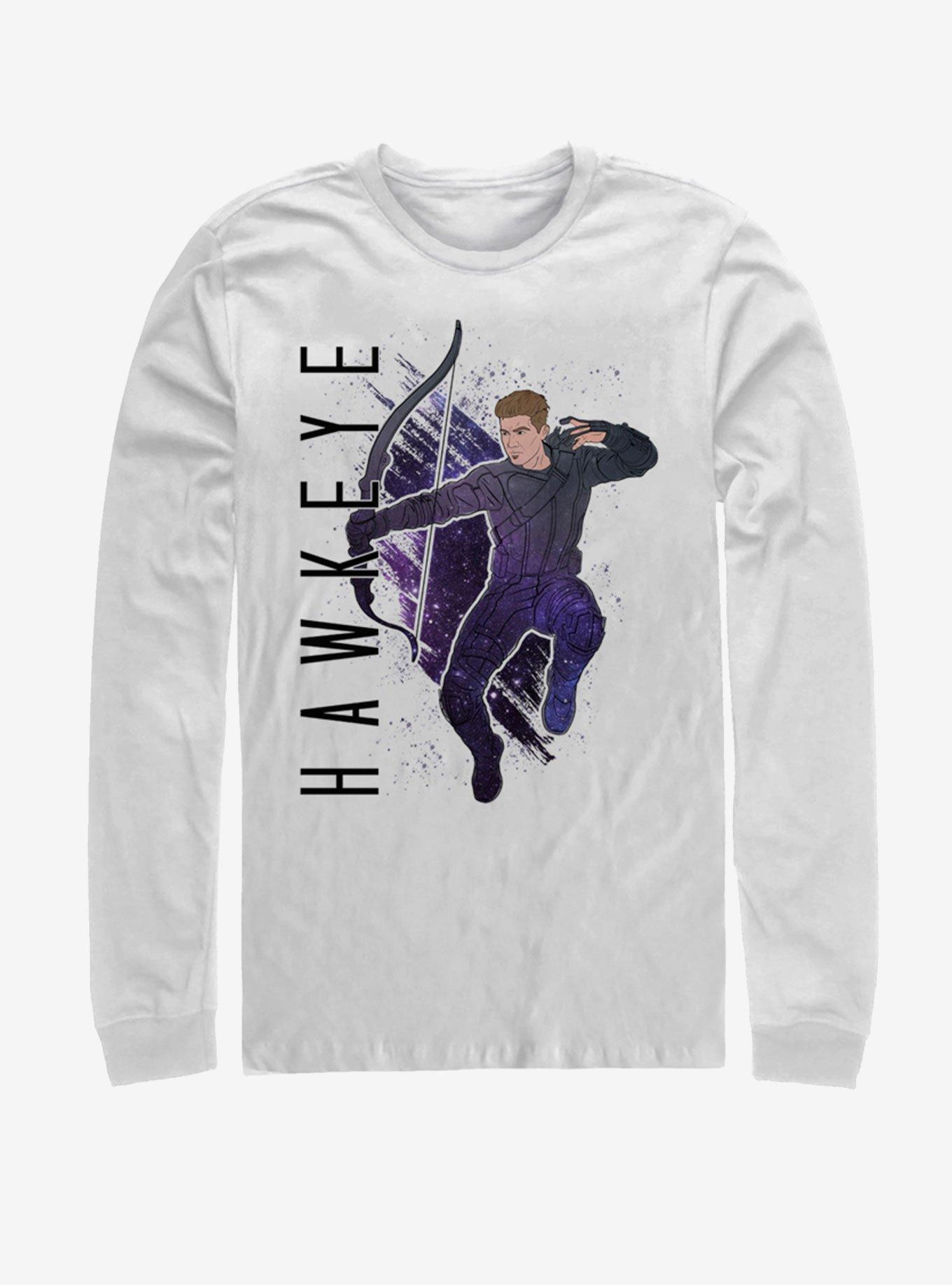 Marvel Avengers: Endgame Hawkeye Painted Long-Sleeve T-Shirt, WHITE, hi-res