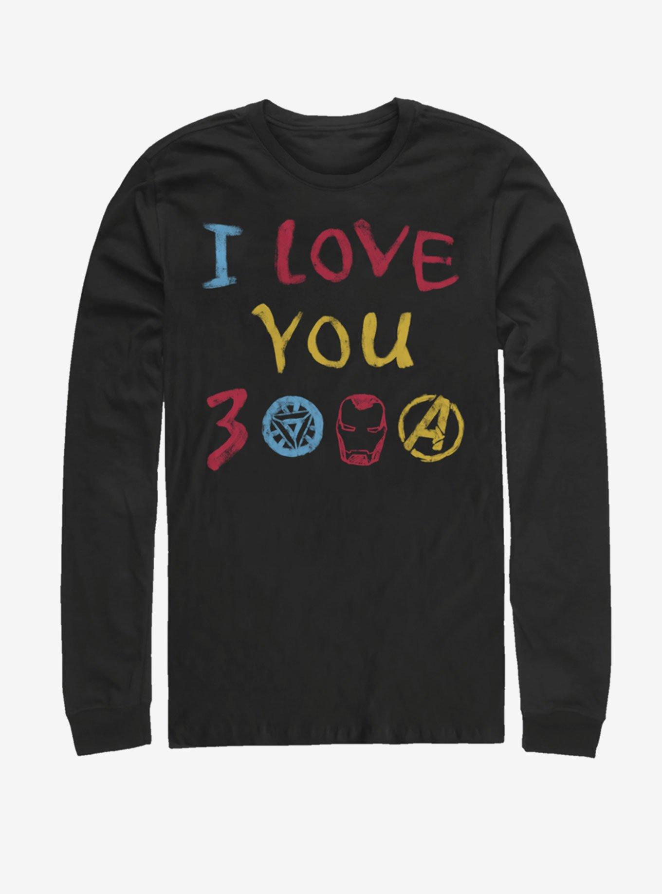 Marvel Avengers: Endgame Love Hand Drawn Long-Sleeve T-Shirt, BLACK, hi-res