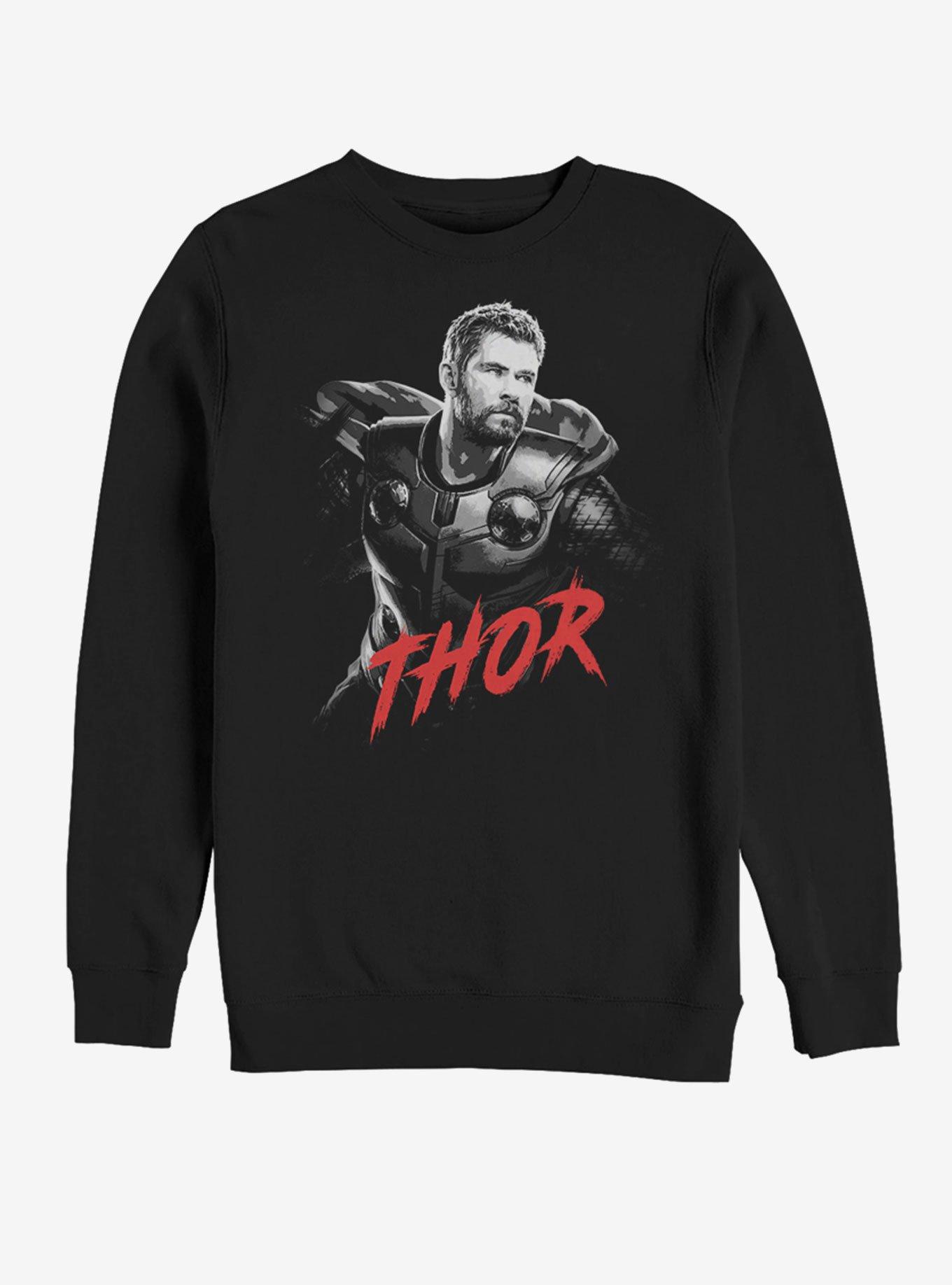 Marvel Avengers: Endgame High Contrast Thor Sweatshirt, BLACK, hi-res