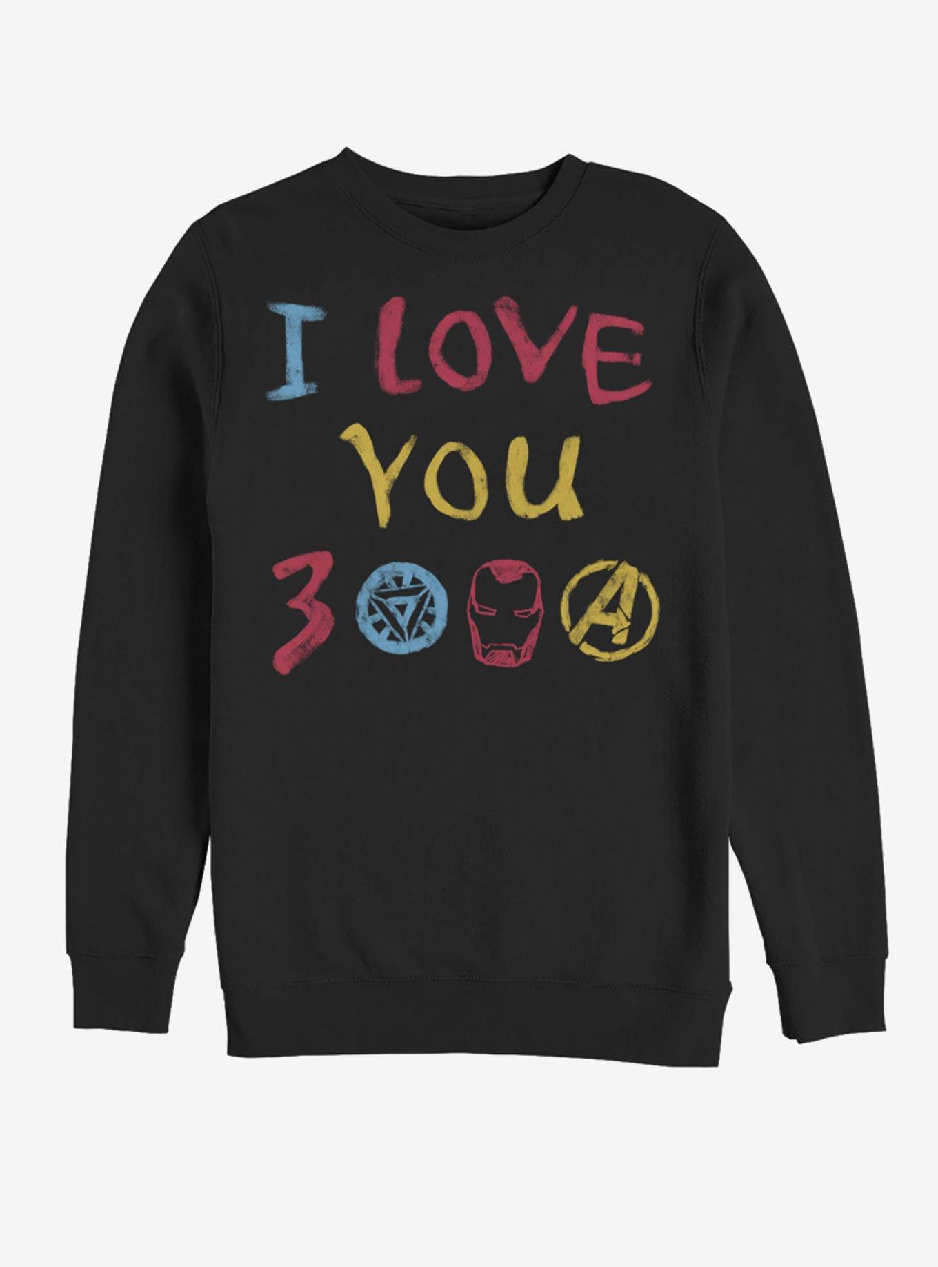 Marvel Avengers: Endgame Love Hand Drawn Sweatshirt, BLACK, hi-res