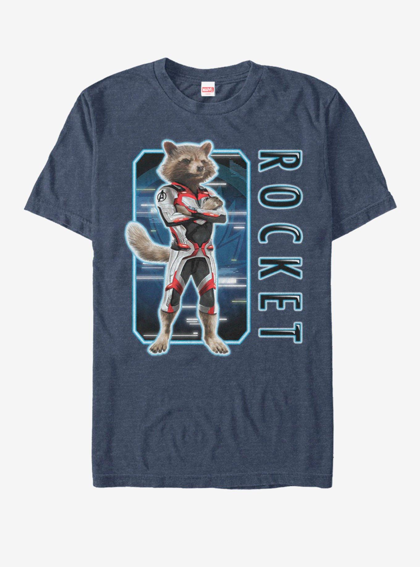 Marvel Avengers: Endgame Rocket Armor Solo Box T-Shirt, NAVY HTR, hi-res