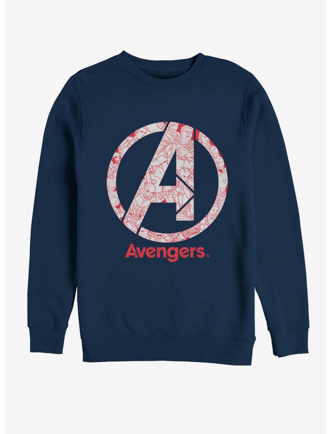 Marvel Avengers: Endgame Line Art Logo Sweatshirt, NAVY, hi-res