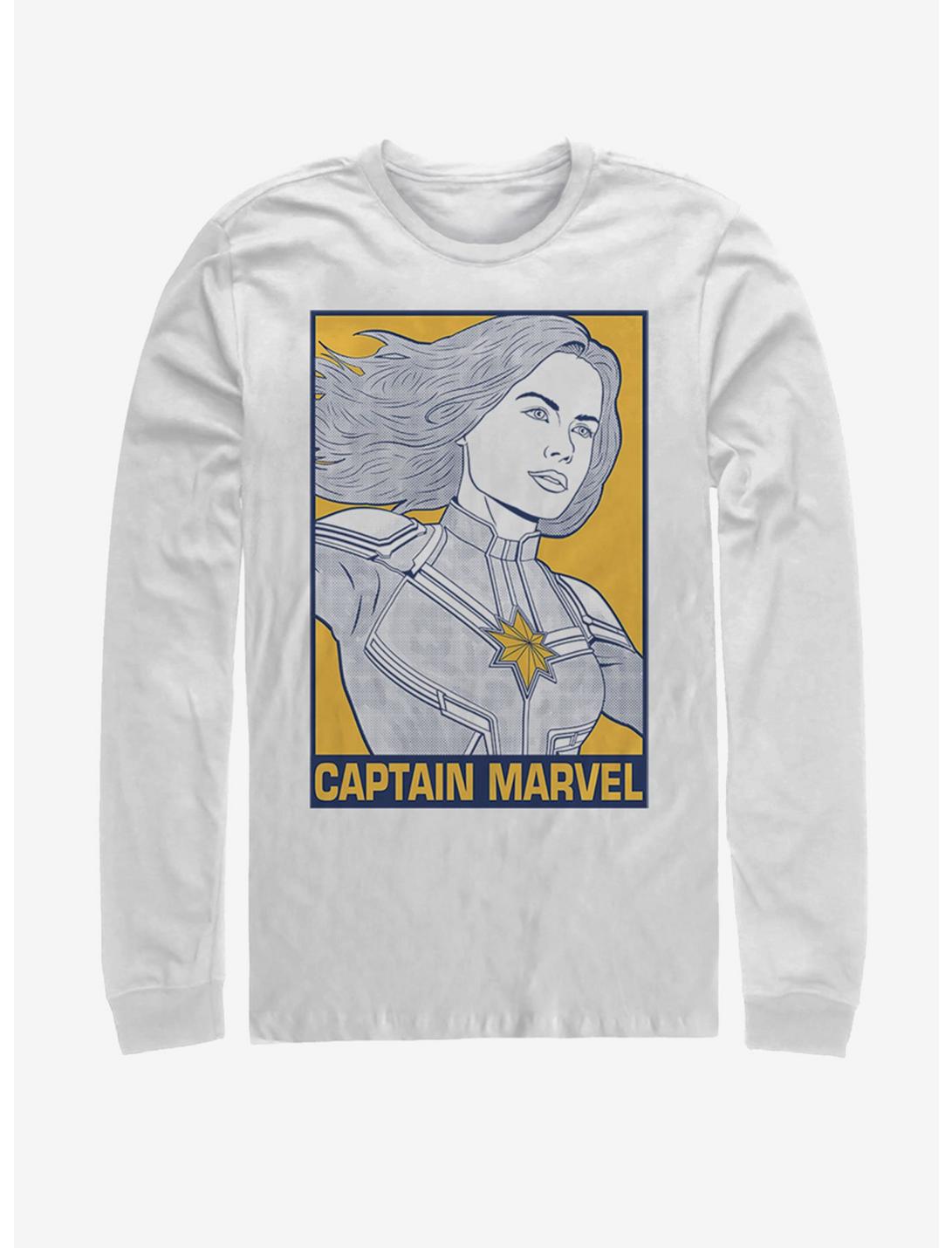 Marvel Avengers: Endgame Pop Captain Marvel Long-Sleeve T-Shirt, WHITE, hi-res